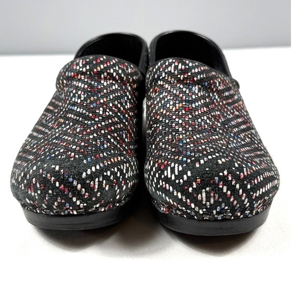 Sanita Professional Clogs Womens 38 Black Multicolor Woven Textile Danish Clogs - Picture 4 of 6